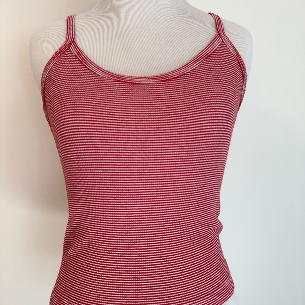 Brandy Melville Red and White Striped Tank Top